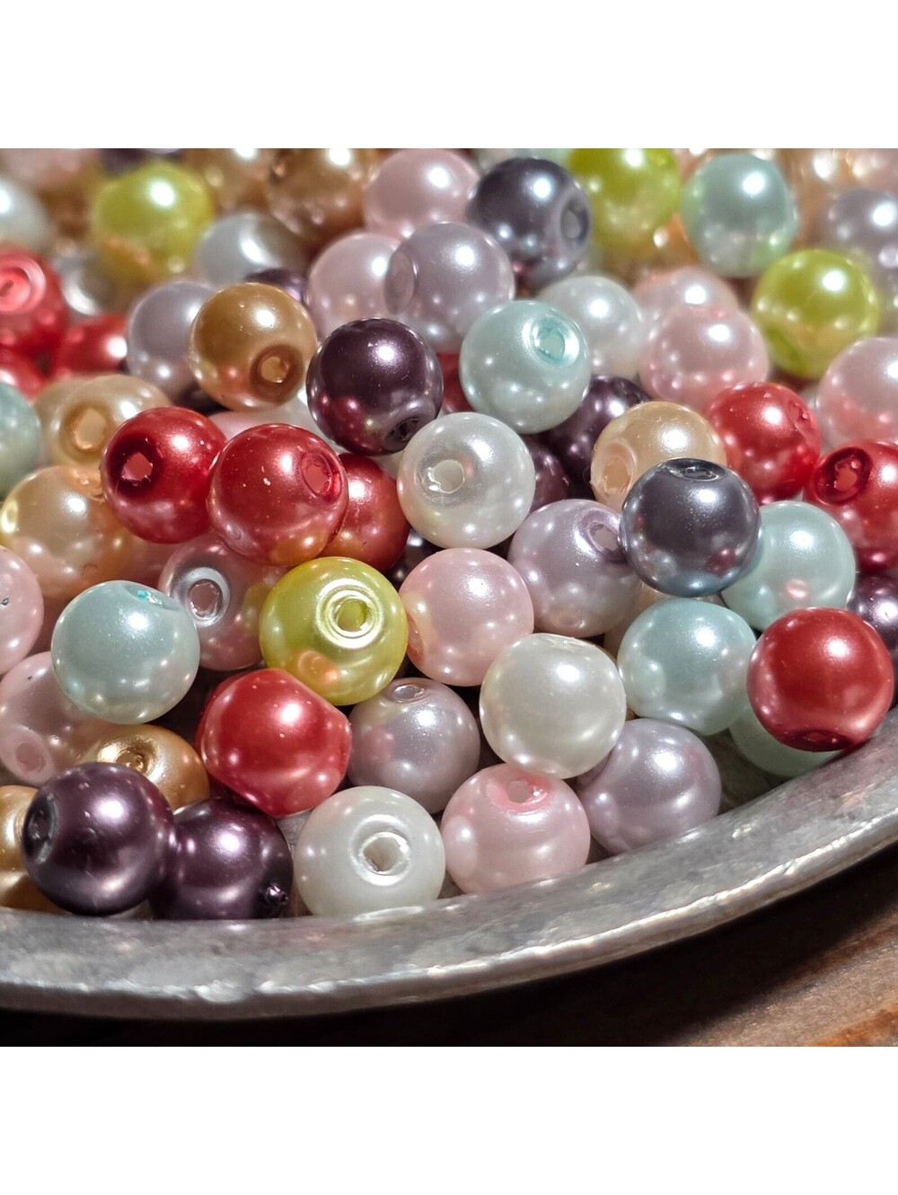 Bulk Lot Glass Pearl Beads 6mm Round in Mixed Colors USA Jewelry Supply 100 pcs